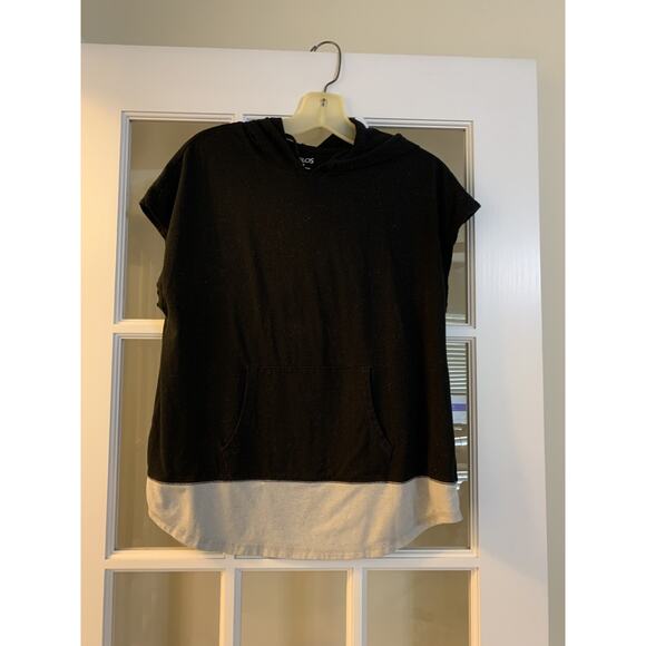 Zelos black hooded pullover sweatshirt unique womens sz small - Picture 1 of 7